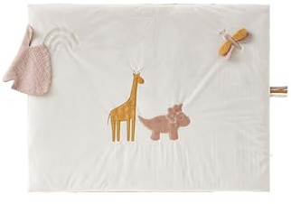 Noukie's - Tapis de jeu Pospie - 75 x 95cm - Veloudoux - Écru/rose poudré