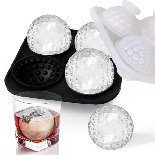 Golf Ball Ice Cube Molds,Golf Ice Mold for Cocktails,Round Ice Molds for Whiskey,Ice Ball Maker Mold,Unique Golf Gifts for Men and Whiskey Lovers