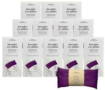 The Asli Co. Handmade Lavender Aromatherapy Dark Plum Eye Pillow, Packs of 12, Natural Soothing Scent for Promote Better Sleep Quality, Reduce Stress & Anxiety