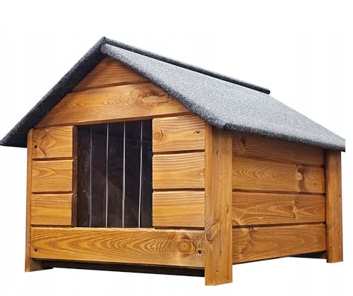 Hundehütte Wetterfest Hundehaus Hundehöhle Winterfest Isoliert Holz 84 x 68 cm