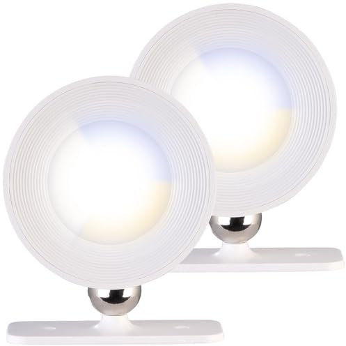 Lunartec Wandlampe LED Wohnzimmer: 2er-Set CCT-LED-Wandlampen, Magnetfuß, dimmbar, Touch-Bedienung, weiß (Bett Lesen Lampen, Wandstrahler innen, Arbeitsleuchte)