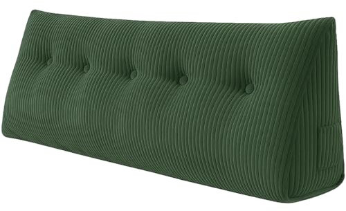 chilly pilley® Stützkissen Cord Rückenkissen Lesekissen Bettkissen Wandkissen Keilkissen Bettstützkissen viele Farben, 100x50x20 (Dunkelgrün)