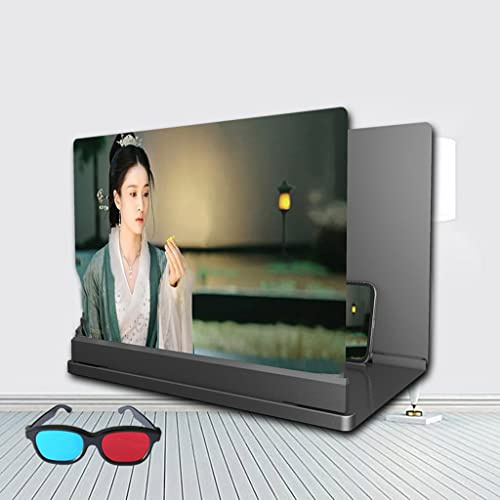 Ampliador de pantalla de ordenador portátil 6D HD teléfono móvil lupa proyector pantalla para películas, vídeos, juegos, pantalla de lupa con soporte plegable 2 en 1 para teléfono móvil (tamaño: 14