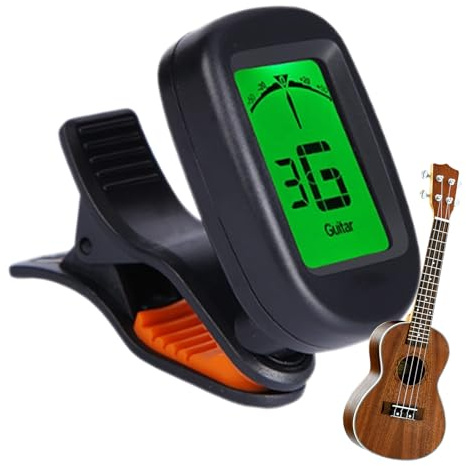 Elektronisk gitarrstämmare - krom klämma tuner | Gitarr stämapparat med