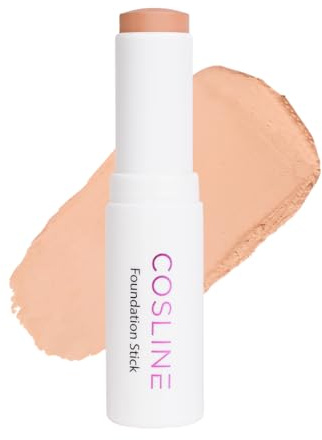 COSLINE Foundation Stick, Make-up Stick, Abdeckstift, Concealer, Deckt Rötungen ab, Pflegend und feuchtigkeitsspendend, Vegan