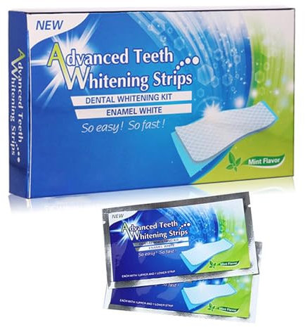 Strisce Sbiancanti Denti 14 pezzi (7 paia), Sbiancante Denti, per lo sbiancamento e la pulizia dei denti,Removes Deep Stains