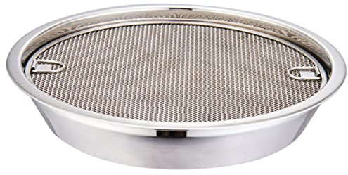 DINHEAROM Rejilla Para Escurrir Fritos De Acero Inoxidable Con Bandeja Colador De Malla Para Aceite Y Agua Red De Drenaje Para Verduras Frutas Vajilla Y Pan 10.43 X 10.43 X 1.96 Pulgadas