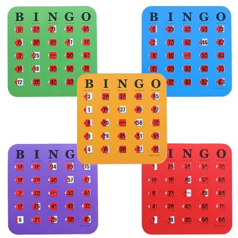 Juego de 5 Piezas de Diapositivas de Obturador – Tarjetas de Bingo | Actividad Divertida con la Punta de los Dedos | 6.7 x 6.86 Pulgadas, Juego de de Pensamiento lógico para la Escuela, Oficina
