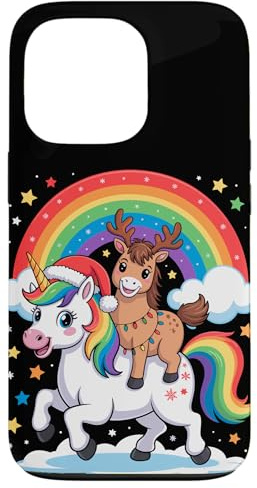 Cheval Licorne Arc-en-Ciel Équitation Chevaux Coque pour iPhone 13 Pro