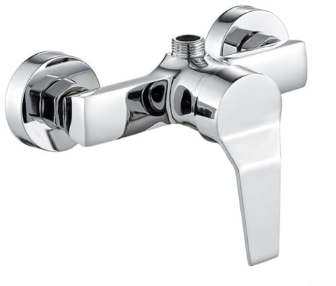 Sumsoctober Accessori per il bagno Valvola miscelatore doccia fissata al muro con uscita superiore G1/2, costruzione in lega di rame con filtro a disco integrato per un flusso d'acqua regolare e