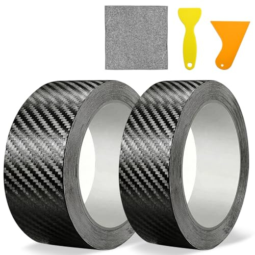 2pezzi 10m Fibra di Carbonio per Auto, Pellicola Carbonio Adesiva