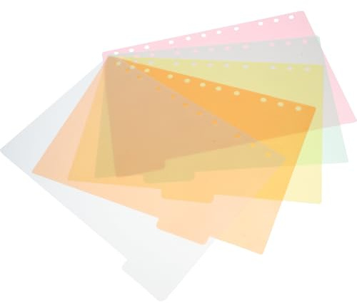 VINTORKY Divisori per Quaderni in Plastica Semi-Trasparente Linguette Colorate, Schede Indice Rimovibili per Raccoglitori e Blocchi Note, Set per Organizzazione Ufficio e Studio