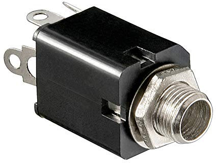 BestPlug Audio Stereo Aux in Out 6,3mm Klinke Einbaubuchse Terminal weiblich 3pol, Schwarz