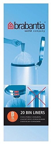 Brabantia Smartfix Bin Liner Dispenser Pack Size B 5L (20) - Pack of 2