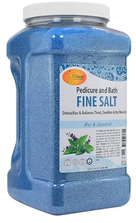 SPA REDI - Detox Foot Soak Pedicure and Bath Fine Salt, Mint and Eucalyptus, 128 Oz - Made with Dead Sea Salts, Argan Oil, Coconut Oil, and Essential Oil - Hydrates, Softens and Moisturizes