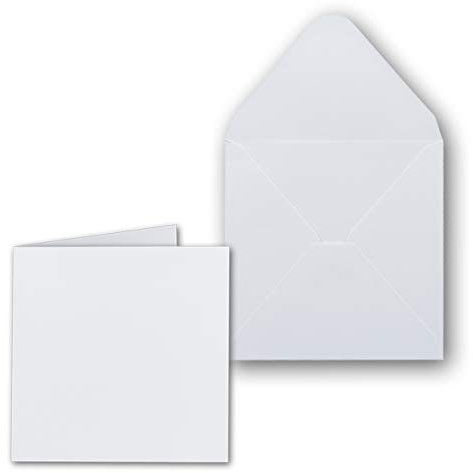 25x Quadratisches Faltkartenset inkl. Briefumschlägen 14 x 14 cm blanko in Hochweiß - ideal zum Selbstgestalten & Kreieren