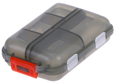Pillendose Reise-Portable-Pillen-Fall im Freien mit 10 Fächern Double Layer Seal Containerhalter (Grau)