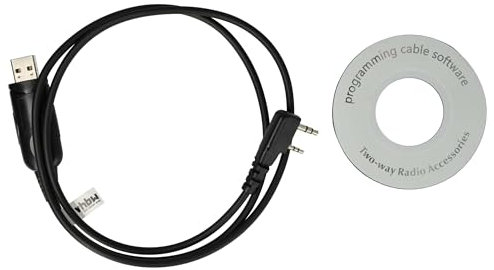 vhbw USB Programmierkabel kompatibel mit Kenwood TK-373G, TK-370, TK-372, TK-360G, TK-360, TK-373, TK-378G, TK-372G, TK-370G Funkgerät, schwarz