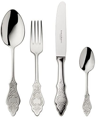 Robbe & Berking Ostfriesen 4 pzas. Cubiertos de menú (Chapado Macizo en Plata con 150 g)