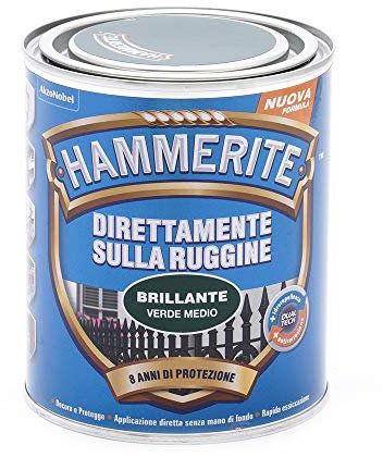 Hammerite Direttamente Sulla Ruggine Brillante Verde Medio 0.75 l