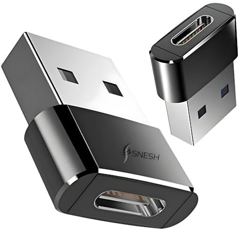 SNESH 2Pack USB-C Female to USB Male Adapter, USB C to USB A Adapter Compatible with Mbook, Notebook, Tablet, Smartphon
