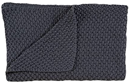 Schardt - Strickdecke Sunny Anthrazit - Babydecke aus 100% Baumwolle - Weiche Babystrickdecke - Vielseitig verwendbare Decke für Babys - Auch als Tagesdecke geeignet - Waschbar bei 40 Grad - 75×100 cm