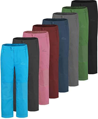 normani Kinder Winterhose wasserdichte Skihose gefütterte Thermohose Schneehose mit Seitentaschen für Junge und Mädchen - Wassersäule 8500 mm Farbe Pink Größe 134-140