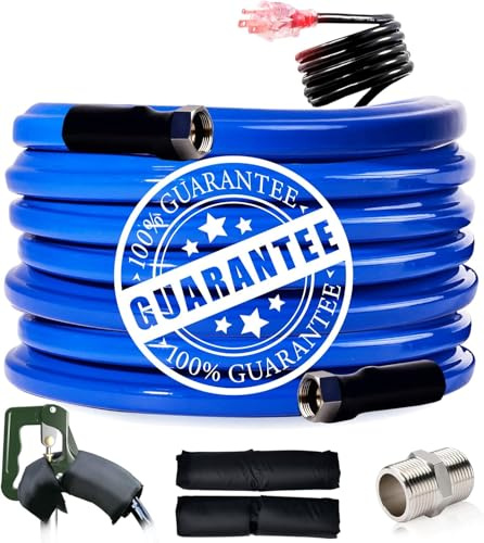30FT,15FT, Heated Water Hose for RV,-45 ℉ Anti-freezing Heated Hose，Electrically Heated Hoses of Rv Accessories for Camping/Garden/Farm/Henhouse/Stble（30FT）