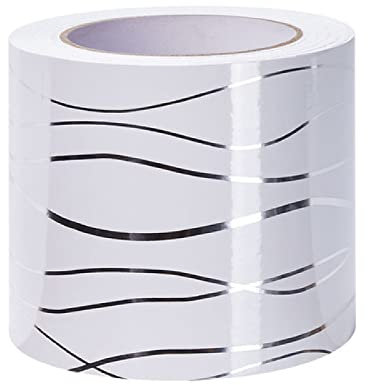 Dostear TapetenbordüRe Selbstklebende BordüRe Wand Wohnzimmer Tapeten Fliesenaufkleber Bad Dekoband Selbstklebend WeißE Welle 12cm X 500cm