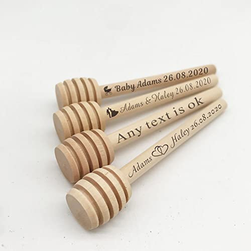 gors Lot de 20 cuillères à miel en bois personnalisées, mini cuillères à miel en bois personnalisées, 8 cm/10 cm, cadeau de mariage, cuisine, dessert (10 cm)