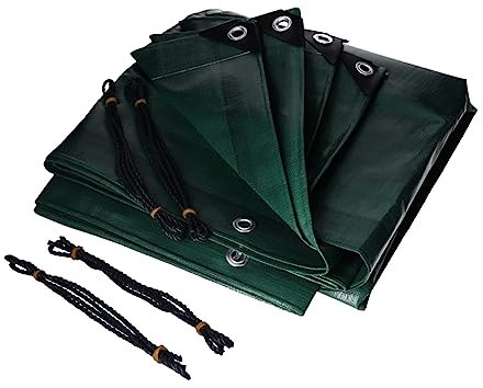 Abdeckplane 6m x 8m Gewebeplane Premium Line 260g/m² mit Ösen (50cm Abstand) – wasserdicht reißfest UV-stabilisiert abwaschbar - Schutzplane Abdeckfolie Poolplane Holzplane Gartenmöbel Boot Pool