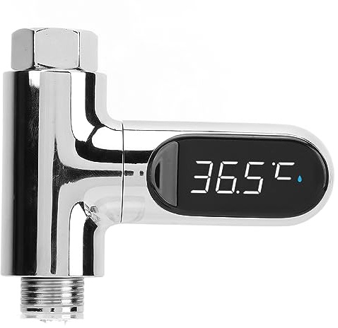 Asixxsix Termometro Doccia, 0~100 ℃ Termometro Ad Acqua per Bagno per Bambini con Schermo Rotante a 360 ° LED Display Digitale Doccia Termometro Ad Acqua per la Cucina del Bagno di Casa