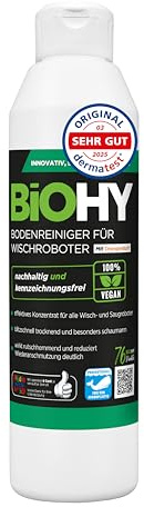 BiOHY Golvrengöring för alla torkrobotar med apelsindoft (250 ml) | Rengöringskoncentrat för alla torkar och robotdammsugare med våtfunktion | skumarm och randfri | för alla golv