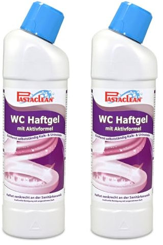 Pastaclean® WC Haftgel mit Aktivformel (2x 750ml) Entfernt selbstständig Kalk- & Urinstein - Kraftvoller Toilettenreiniger mit angenehmen Duft