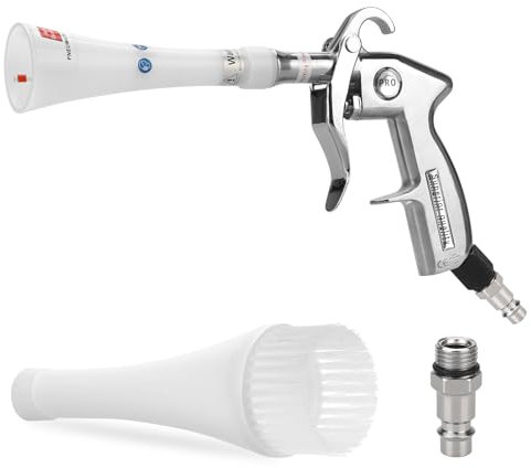 Pistolet de Nettoyage Voiture, 6-9.2 Bar, Pistolet de Nettoyage à Air Comprimé avec 2 Ensembles Buse, Soufflette Haute Pression, Pistolet de Nettoyage à Sec pour Intérieurs de Voiture et Moquette