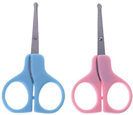 Baby-Nagelschneider mit runder Spitze, für Pflege, Neugeborene, Kinder, Sicherheit, Edelstahl-Schere, professionelle zufällige Farbe