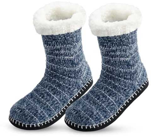 Vihir Calzini Antiscivolo Donna Invernali Calze a Pantofola Donna Calzini Termici per Casa Calzini Natalizi Regalo di Natale Morbida e Calda 38-42 EU