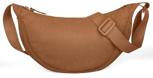 Aucuu Damen Halbmond Crossbody Umhängetasche Klein mit Verstellbarem Schultergurt, Hobo Halfmoon Bag Einfarbige Messenger Bag für Damen Reisen