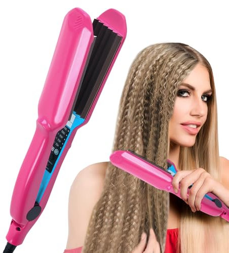 Rppiup Hair Crimper for Women and Girls, Security Upgrade Hair Waver with 5 Heat Setting, Professional Volumizing Crimping Iron for Fluffy Style, 30s Rapid Heating H air Crimpers for Fluffy Corn