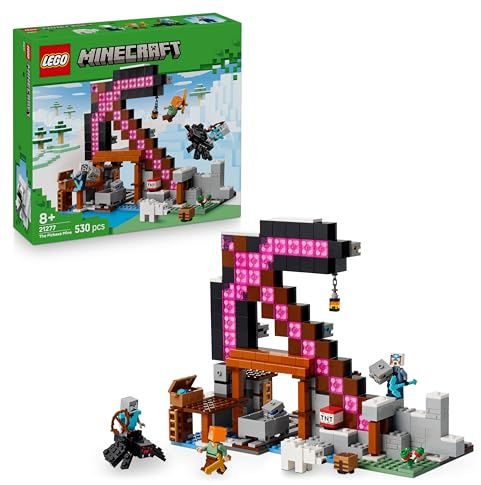 LEGO Minecraft La Mina del Pico - Juguete Interactivo - Figuras de Alex, Minero y Jinete Arácnido Errante - Regalo Gamer Coleccionable para Niños y Niñas de 8+ Años 21277