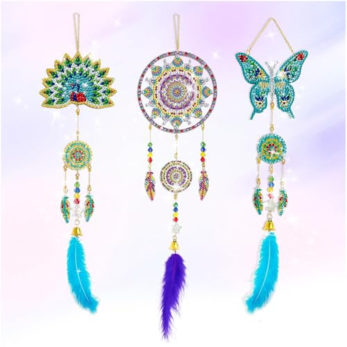 Basteln Mädchen 6 7 8 9 10 Jahre Geschenkideen,Geschenke für Mädchen 6 9 11 Jahre Bastelset Kinder Diamond Painting Spielzeug ab 5-12 Jahre Geburtstagsgeschenk Traumfänger Anhänger Windspiel Bastelset