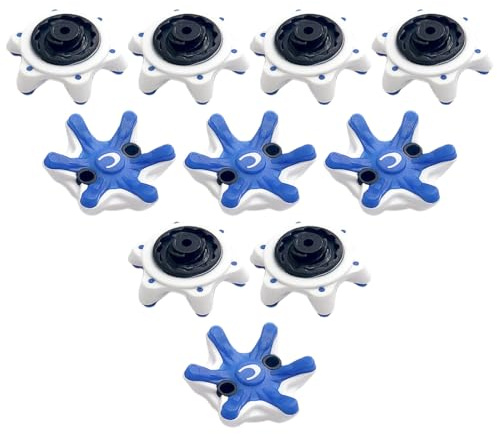 DOKRIN Clavos de golf,10 piezas de clavos de repuesto azules para zapatos de golf, clavos de giro rápido