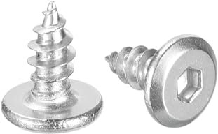 QUARKZMAN M4 x 10mm (50 Pezzi) Viti A Testa Cava Piatta Rotonda, Acciaio Inossidabile Autofilettanti A Filettatura Completa Con Testa Esagonale Per Mobili In Legno