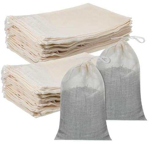 SHENLIU 200 Pack Muslin Bags, 4x6 Inch Burlap Drawstring Sachet Bags Cotton Pouch Reusable Gift Pouch for packaging soaps candles coffee beans Tea Jewelry Wedding Favors DIY Crafts Block Printing