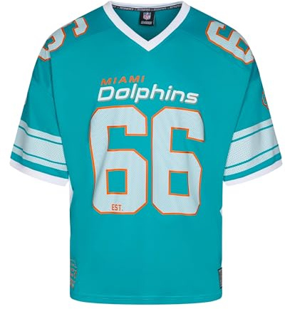 Recovered Miami Dolphins NFL Mesh Oversized Top Jersey Trikot Türkis - M