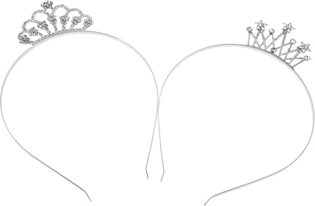 PACKOVE 2 pièces Couronne Cristal Garçon Fille Diadème Étoile et Alliage Bandeau Ajustable pour Fête Anniversaire et Spectacle