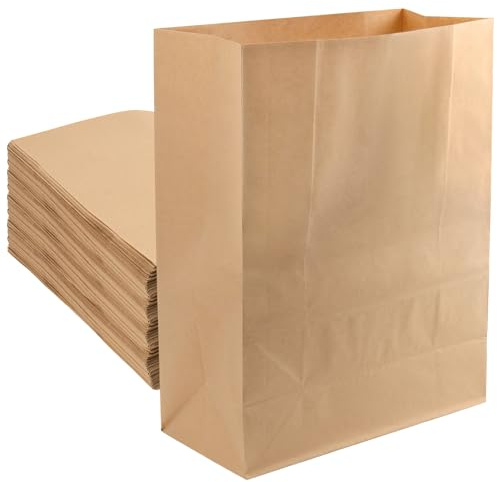Papiertüten 20L- 50 Stück Müllbeutel aus Kraftpapier, Nassfest & Reißfest für Küchenabfälle, 70 g/m² Papiertüten plastikfrei