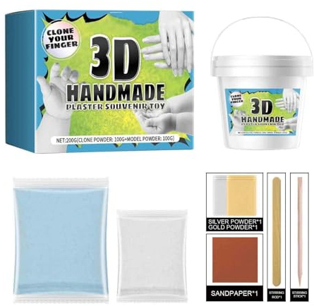 Handprint Set for Couples, 3D Hands, Plaster Cast Set for Family, 3D Handprint Sets for Couples, Plaster Hand Pair Plaster Hand Print for Creative Valentine's Day Plaster Anniversary Souvenirs