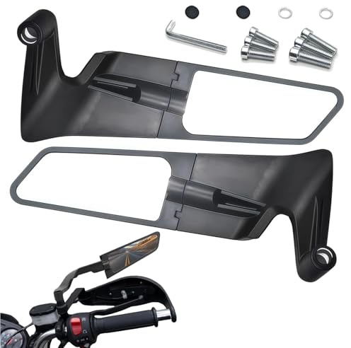 EnixwH Universales Ajustables Retrovisores Moto Retrovisor Bicicleta Accesorios Moto Espejos Laterales para Scooter ATV Moped Motocicletas Roller Street Cars Ciclomotor Bicicleta Eléctrica