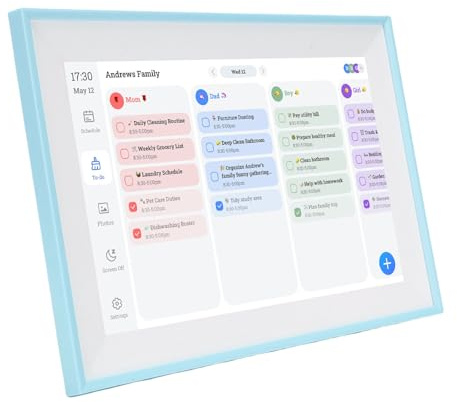 Vvikizy Planificador Familiar Digital Inteligente con Pantalla Táctil de 10,1 Pulgadas, Tabla de Tareas Interactiva WiFi, Calendario Electrónico para el Hogar